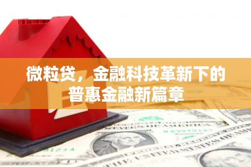 彰化微粒贷，金融科技革新下的普惠金融新篇章