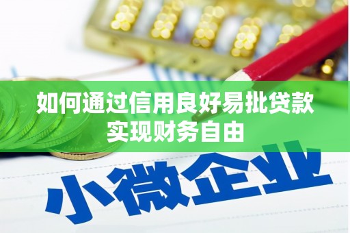 彰化如何通过信用良好易批贷款实现财务自由