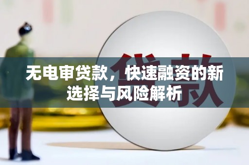 彰化无电审贷款，快速融资的新选择与风险解析